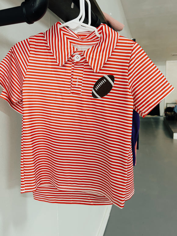 Red football polo