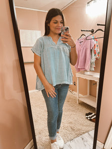 The Claudia Top- Teal