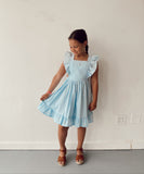 Flutter Trim Dress Blu