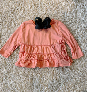 3/4 Sleeve Tiered Top (Coral)